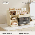 2 Drawers Makeup Organizer with Brush Holder Spacious Vanity Countertop Case for Skincare Perfumes Eyeshadow Palettes