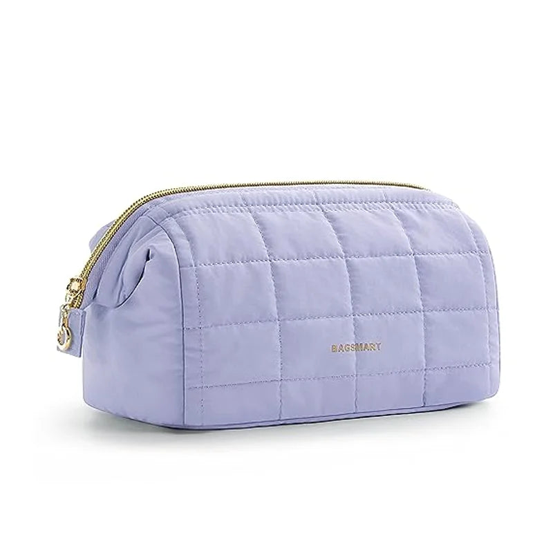 Travel Makeup Bag Cosmetic Bag for Purse Make up Brush Organizer Case for Women Large Wide-Open Portable Pouch