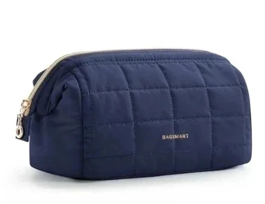 Travel Makeup Bag Cosmetic Bag for Purse Make up Brush Organizer Case for Women Large Wide-Open Portable Pouch
