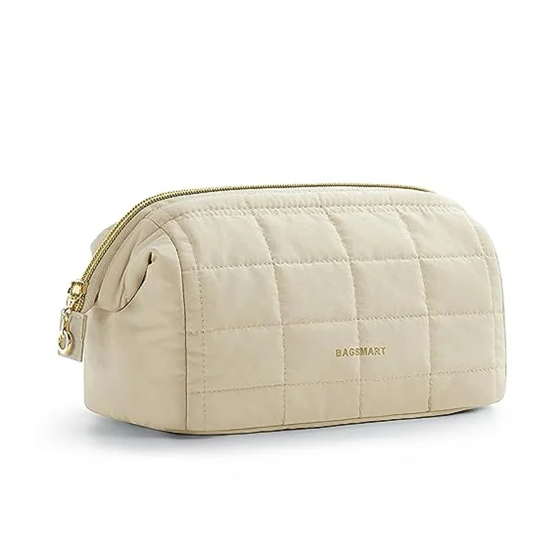 Travel Makeup Bag Cosmetic Bag for Purse Make up Brush Organizer Case for Women Large Wide-Open Portable Pouch