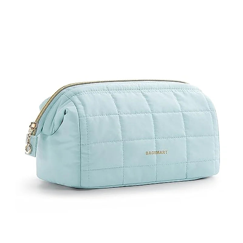 Travel Makeup Bag Cosmetic Bag for Purse Make up Brush Organizer Case for Women Large Wide-Open Portable Pouch
