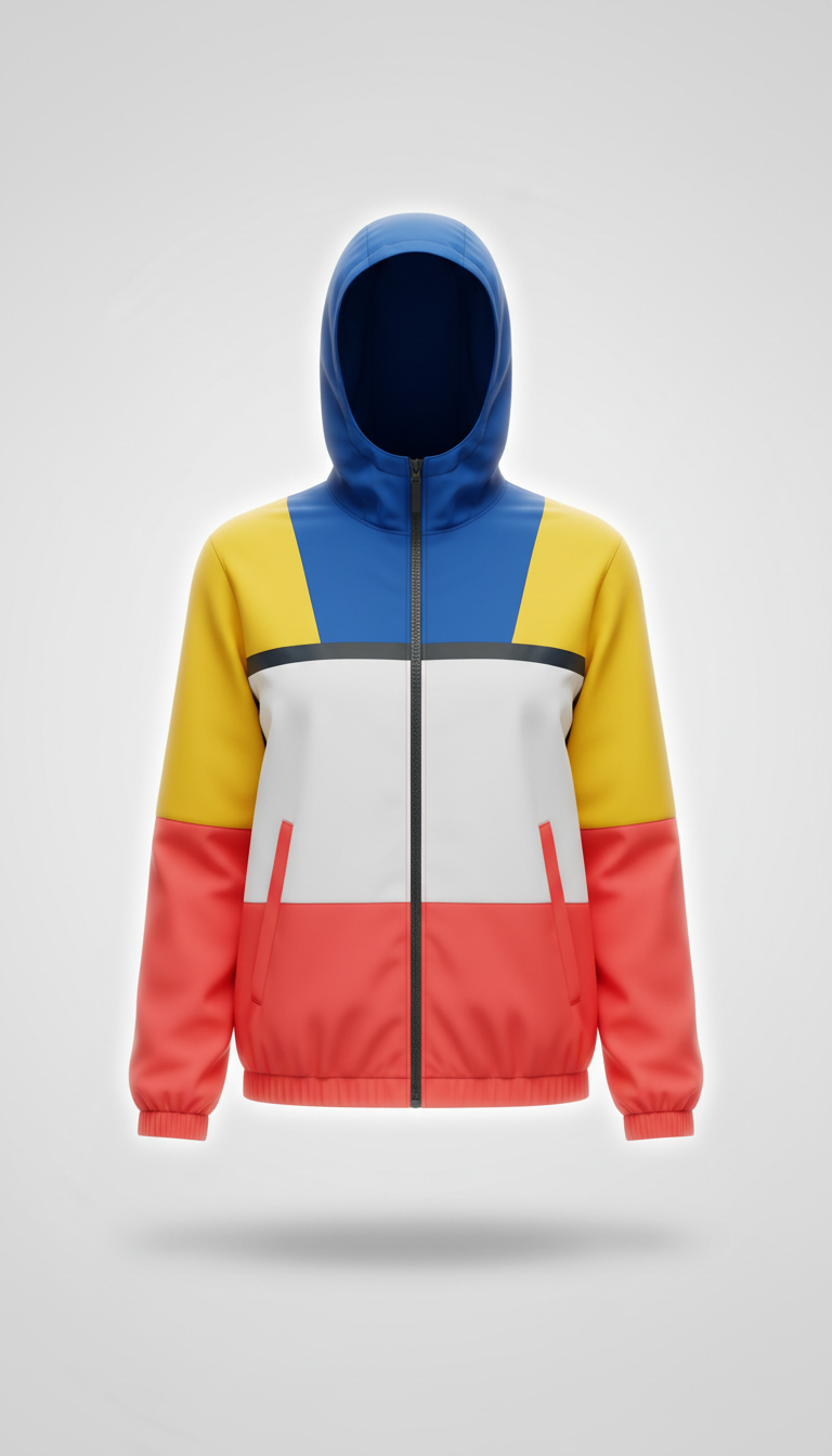 Color-Blocked Unisex Windbreaker Jacket Lightweight Nylon